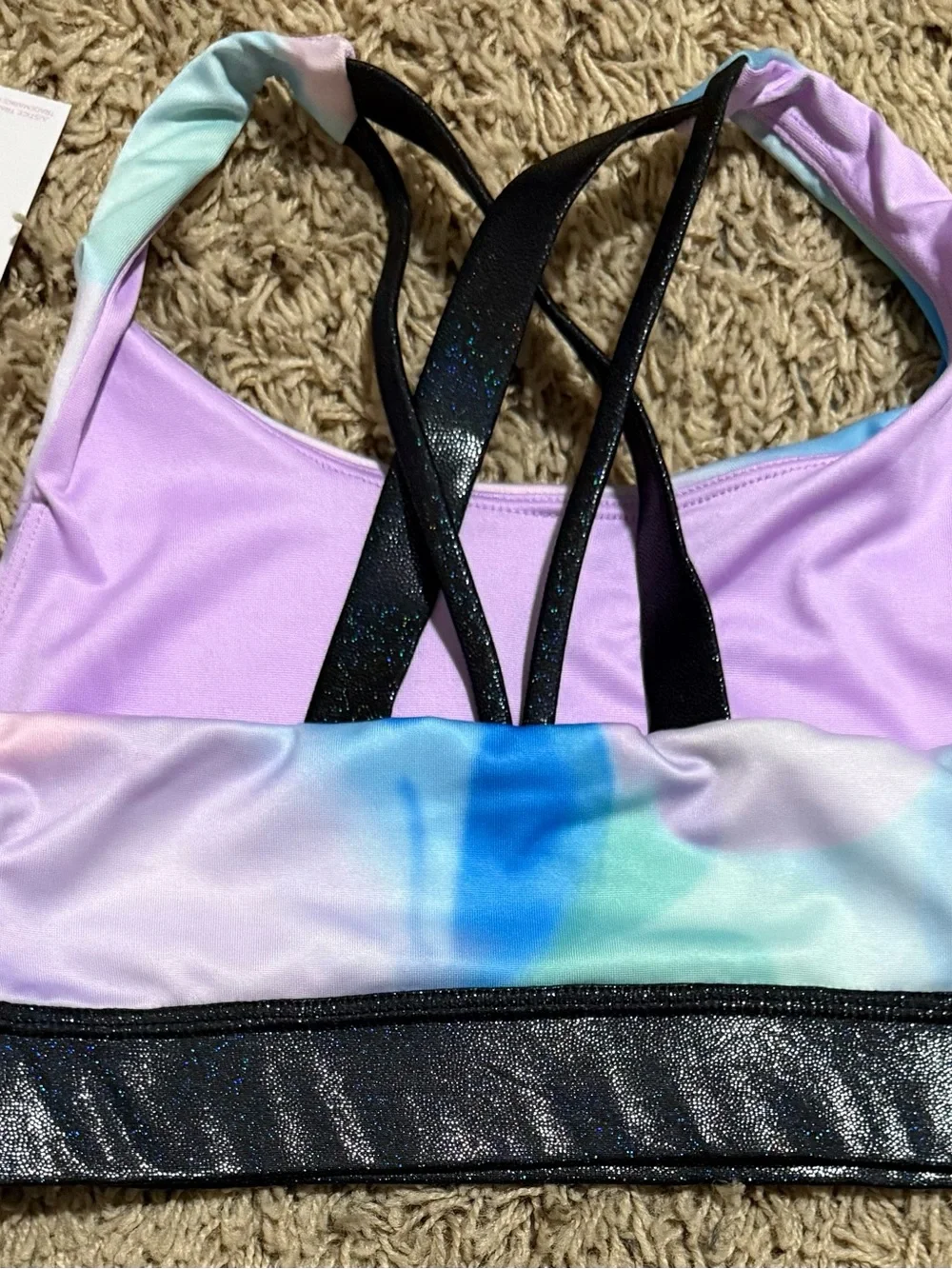 Justice Dance And Gym Butterfly Print Shorts And Sports Bra Set Size: S (7-8)